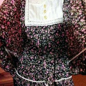 black floral lacy blouse